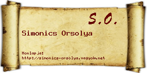 Simonics Orsolya névjegykártya